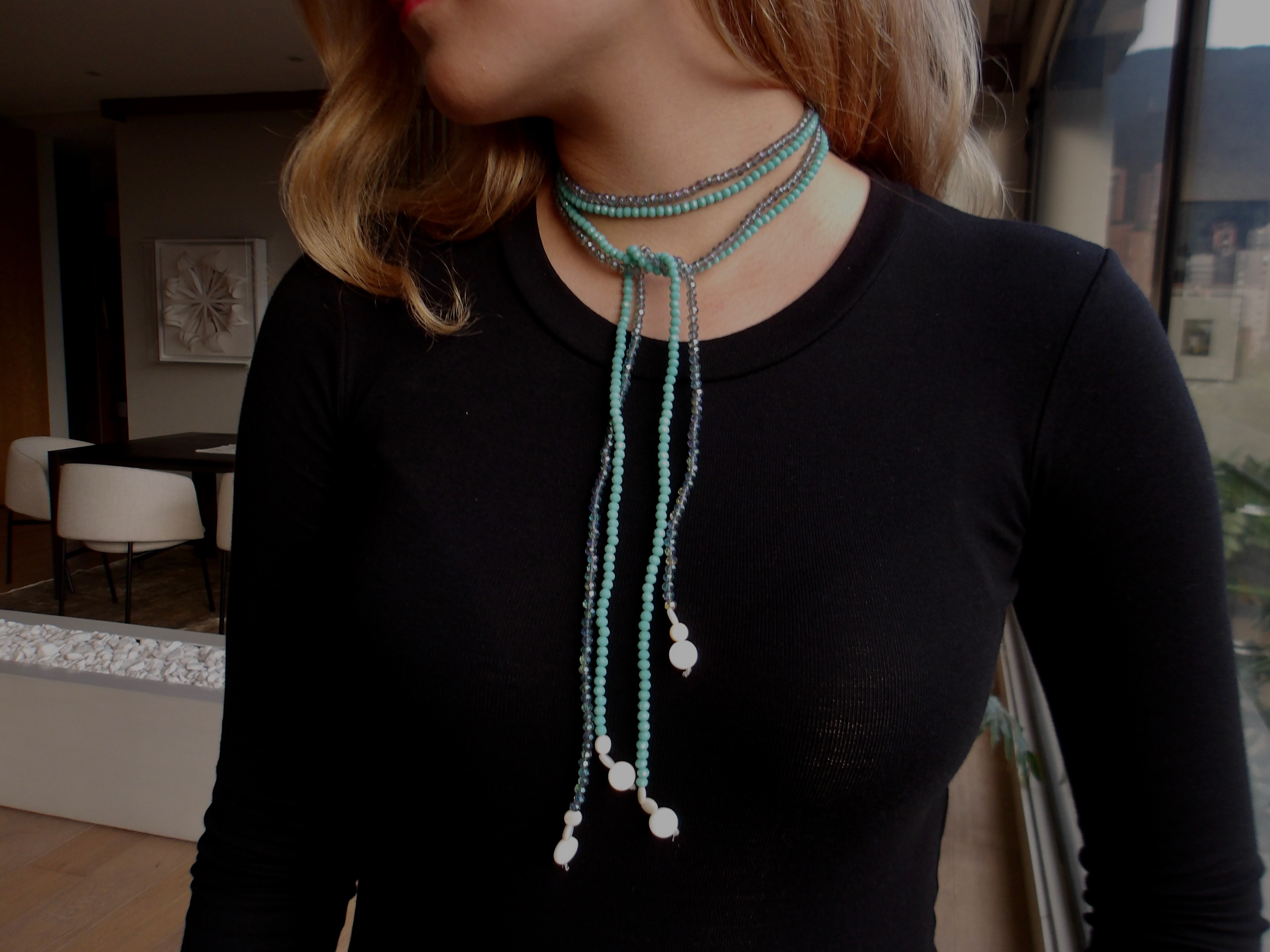 Collar cristal turquesa